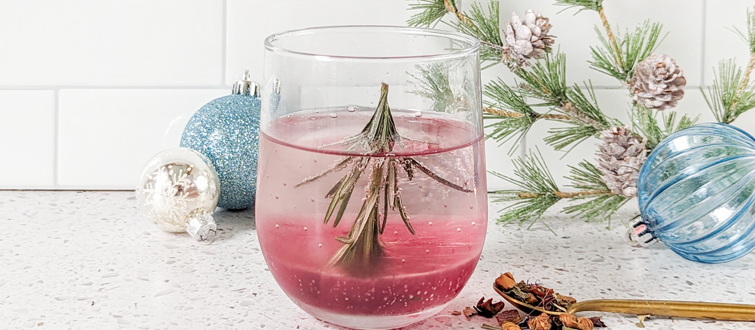 Winter Snow Globe Mocktail, with tea