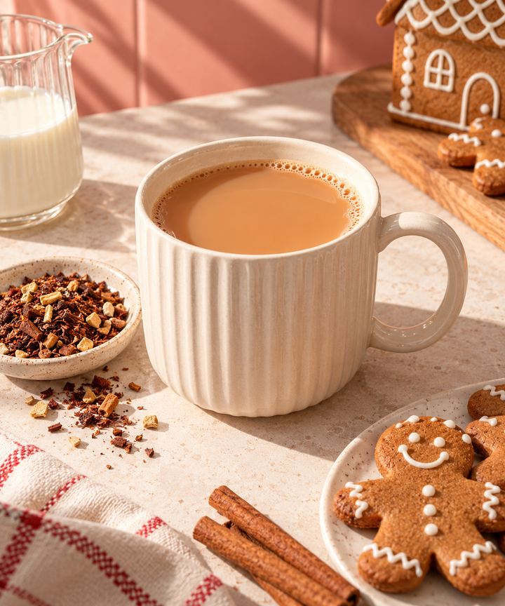 gingerbread cookie rooibos tea with milk 