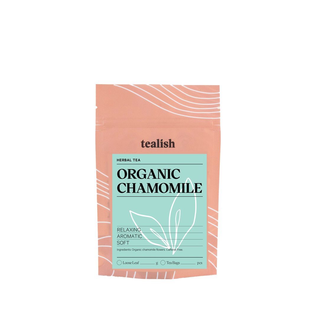 Tealish Organic Chamomile herbal loose leaf Tea pouch