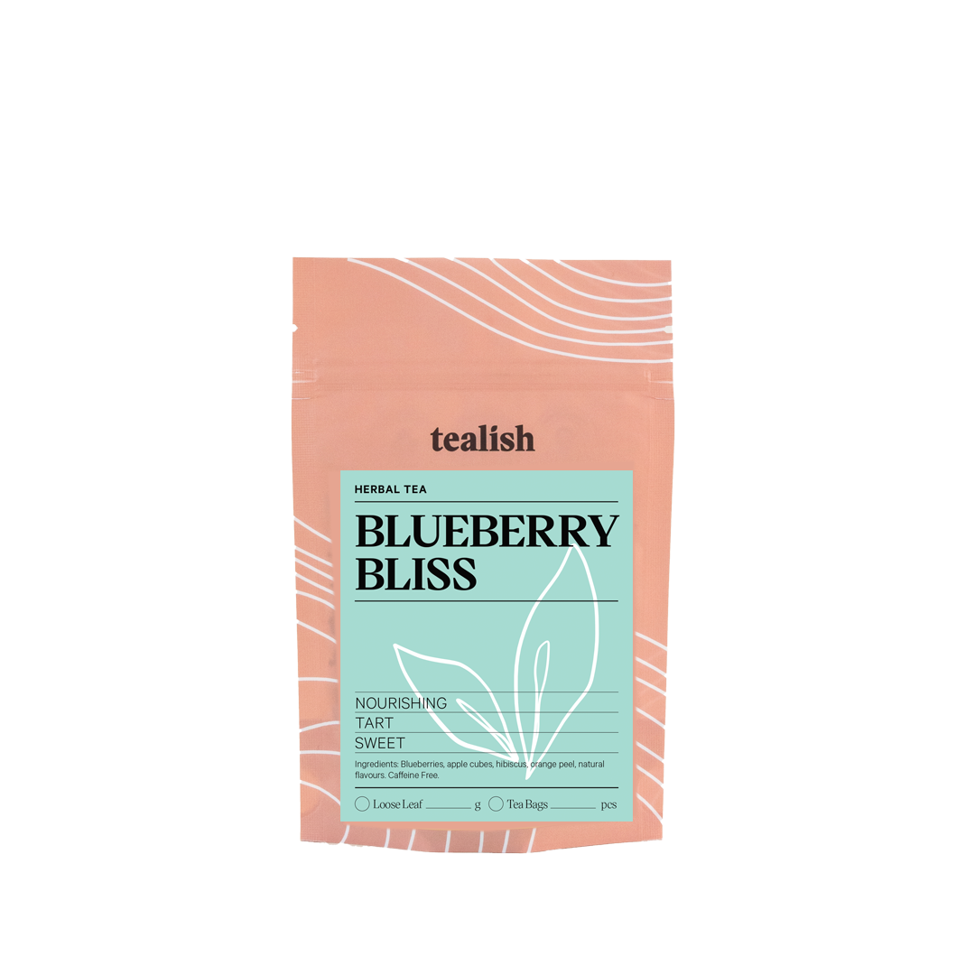 Tealish Blueberry Bliss caffeine-free blueberry tea pouch