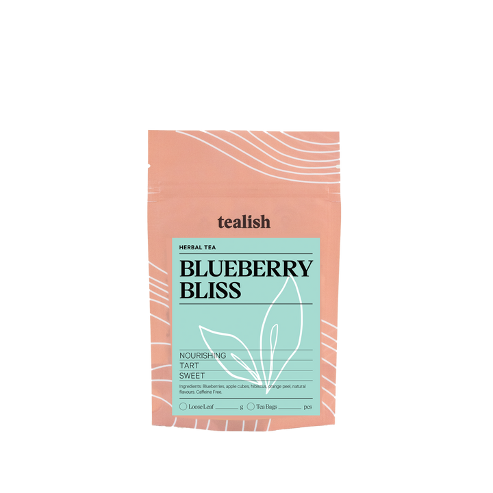 Tealish Blueberry Bliss caffeine-free blueberry tea pouch