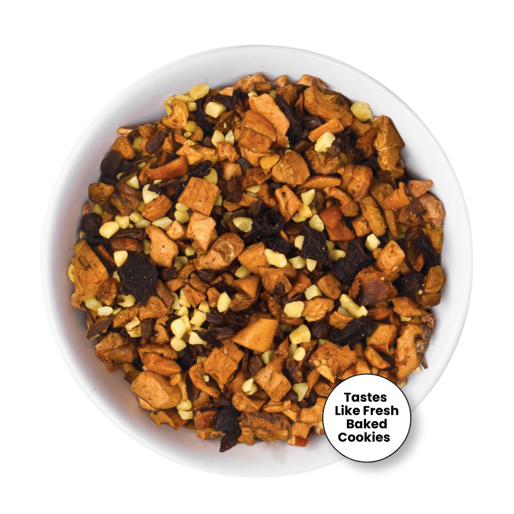 a picture of a bowl containing tealish toasty almond loose leaf tea