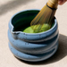 tealish blue speckled japanese matcha bowl for whisking 