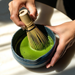 tealish blue speckled japanese matcha bowl for whisking 