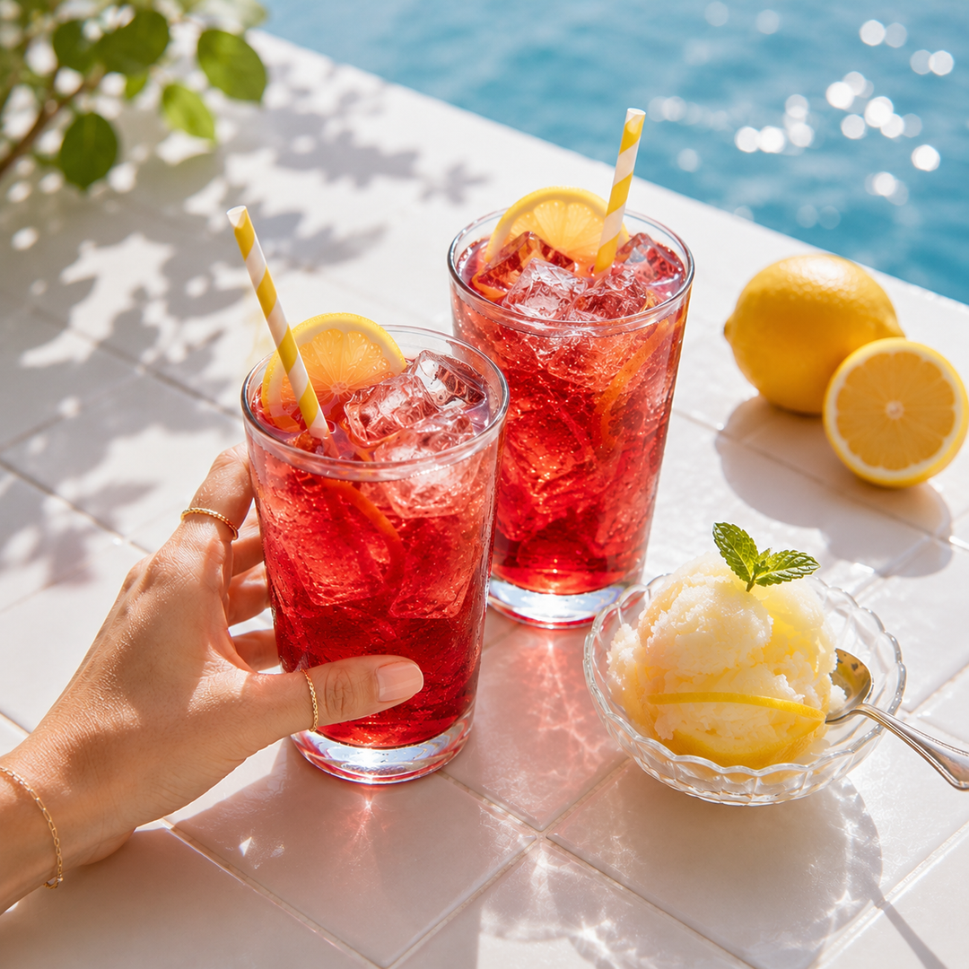 tealish lemon gelato herbal tea iced tea 