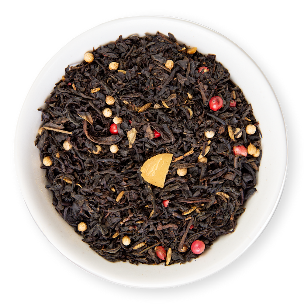 A picture of loose leaf tea in a cup