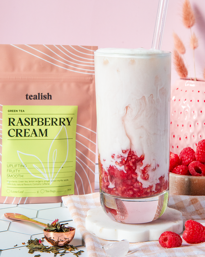 TEALISH raspberry cream green tea