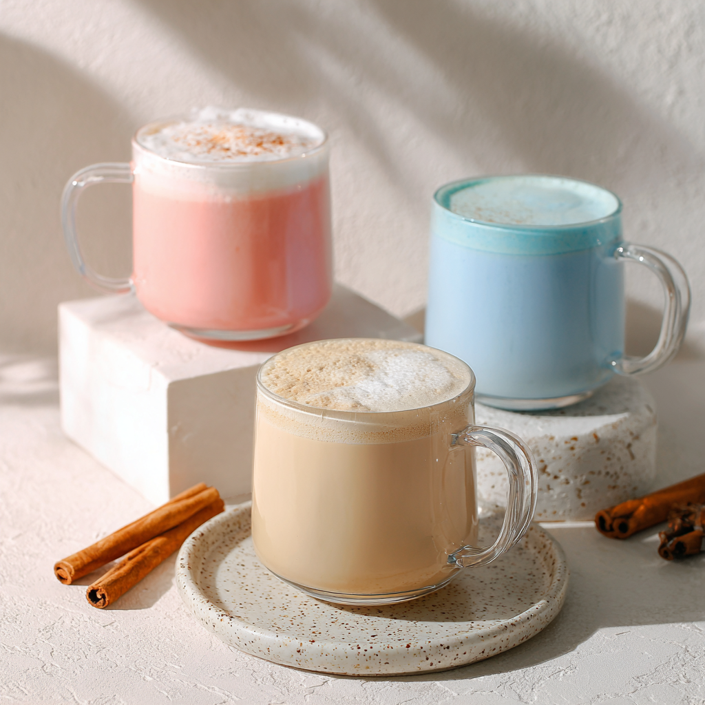 tealish tea latte bundle, pink tea, blue tea, london fog