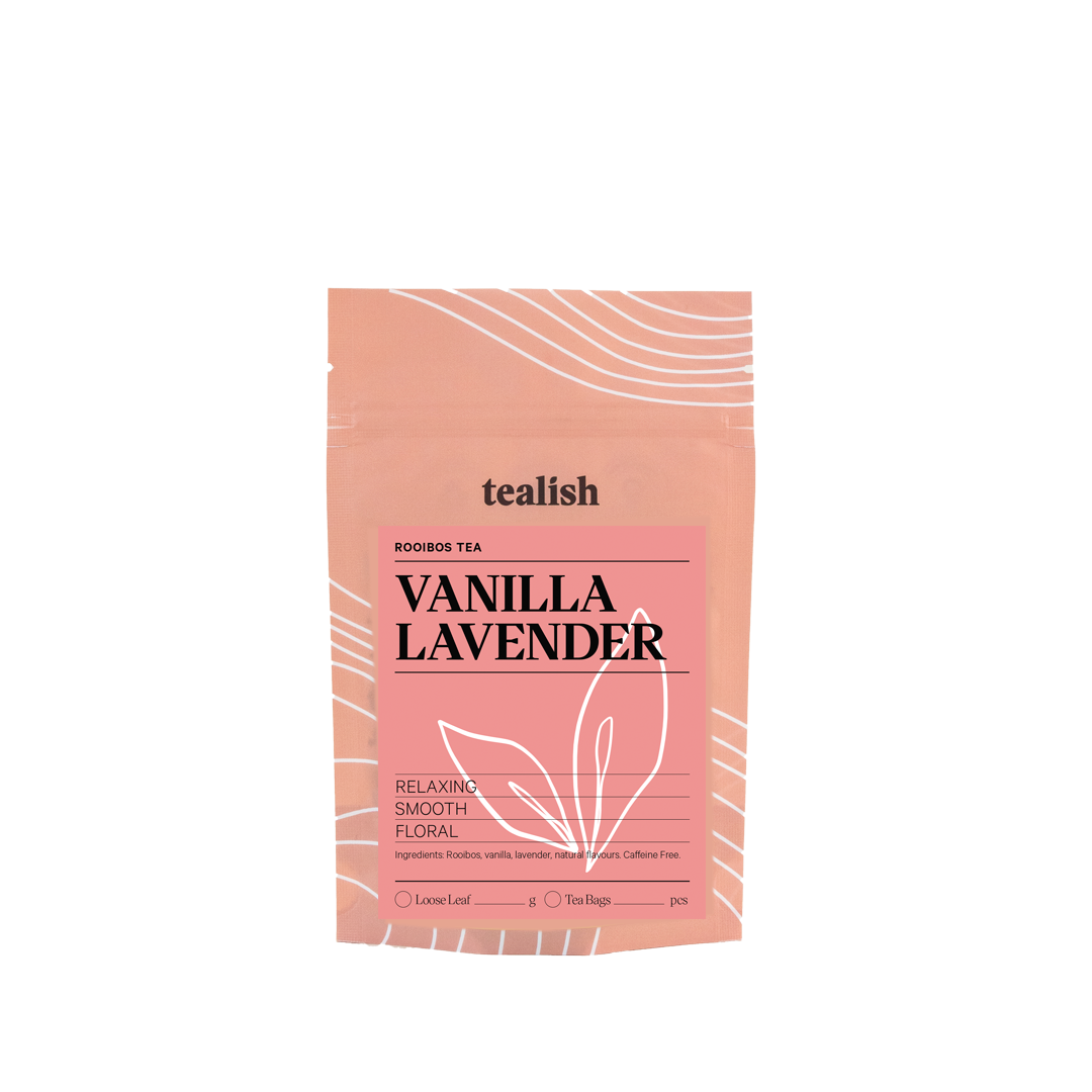 a picture of Tealish Vanilla Lavender Rooibos tea pouch