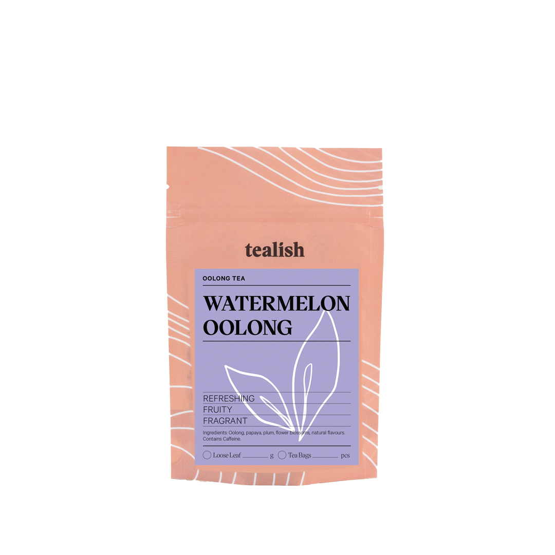 a picture of watermelon oolong tea package