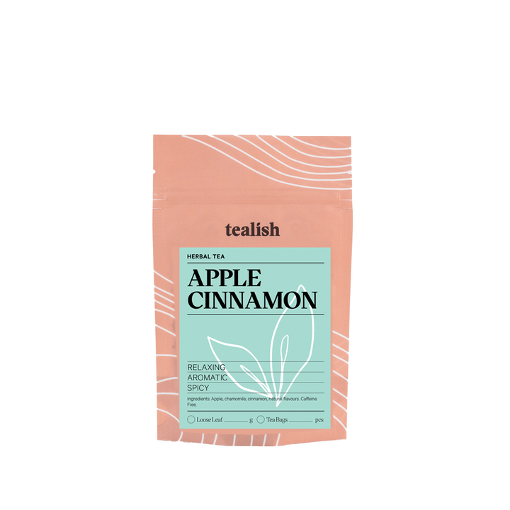 Tealish Apple Cinnamon Chamomile caffeine free herbal tea pouch