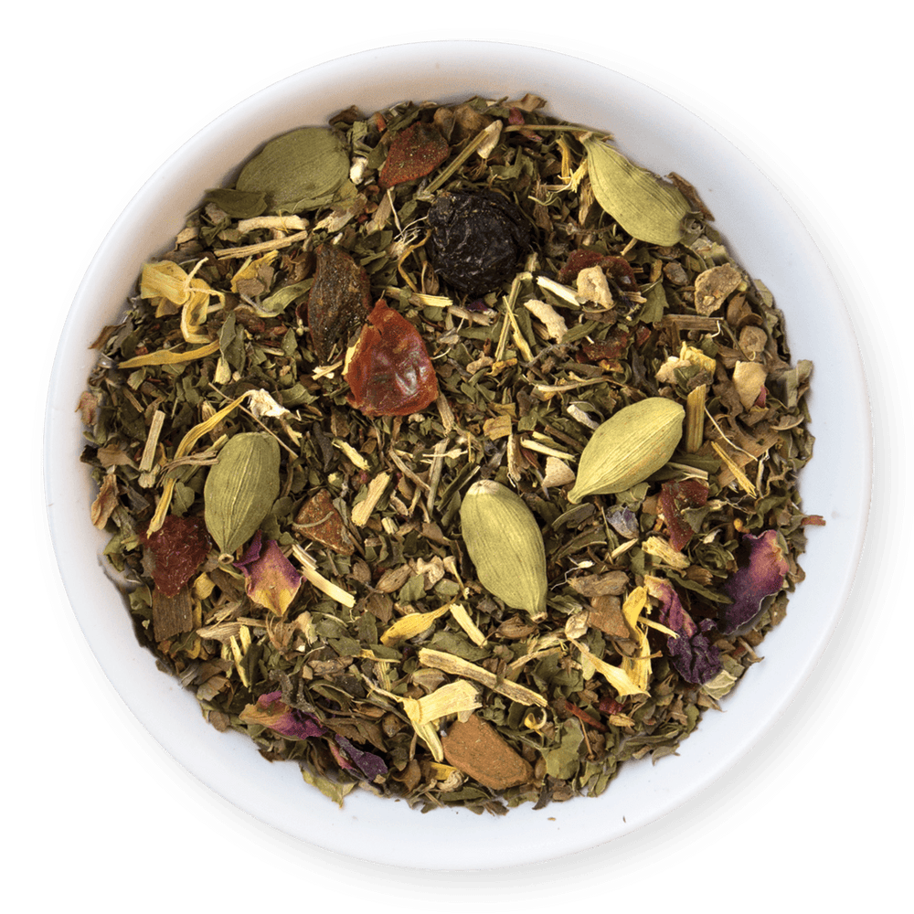 tealish pm detox herbal tea. loose leaf tea with peppermint and spearmint. tea for digestion. tea for calming. bedtime tea. sleep tea. 