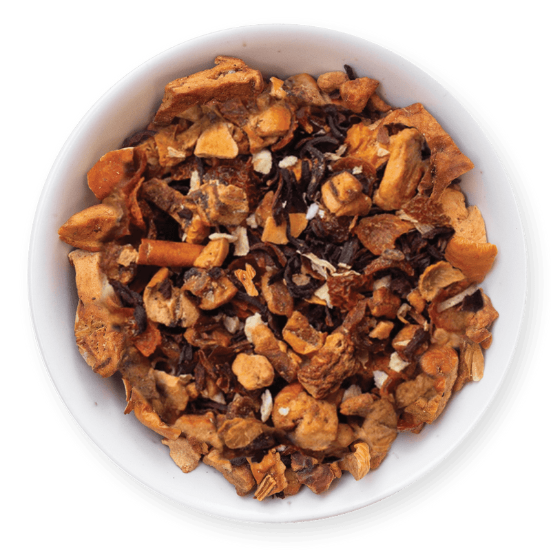 a picture of peach sorbet loose leaf tea in a bowl
